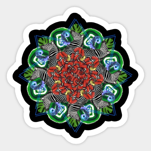 zebra snakes mandala Sticker by burenkaUA